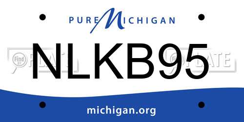 NLKB95 Michigan License Plate