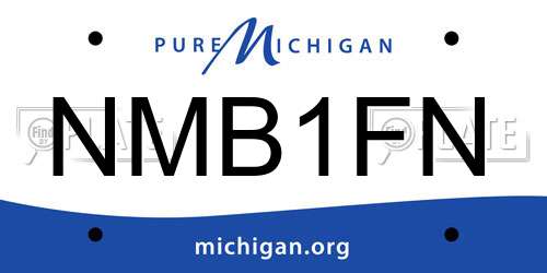 NMB1FN Michigan License Plate