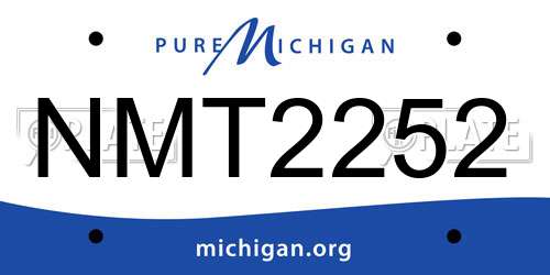 NMT2252 Michigan License Plate