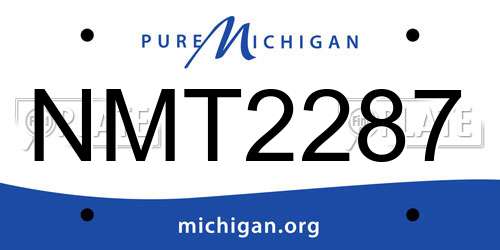 NMT2287 Michigan License Plate