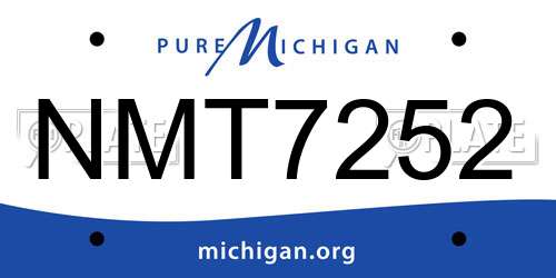 NMT7252 Michigan License Plate