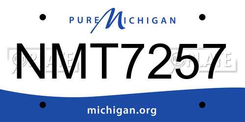 NMT7257 Michigan License Plate