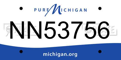 NN53756 Michigan License Plate