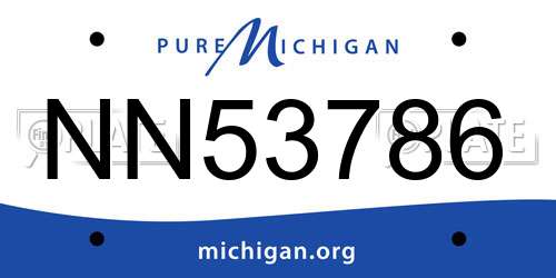 NN53786 Michigan License Plate