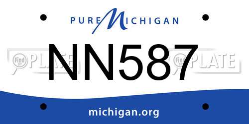NN587 Michigan License Plate