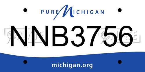 NNB3756 Michigan License Plate