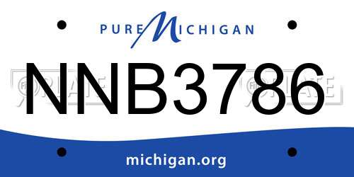 NNB3786 Michigan License Plate