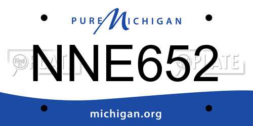NNE652 Michigan License Plate