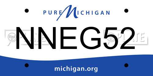 NNEG52 Michigan License Plate
