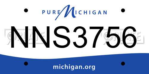NNS3756 Michigan License Plate