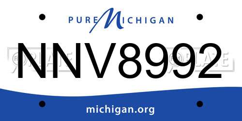 NNV8992 Michigan License Plate