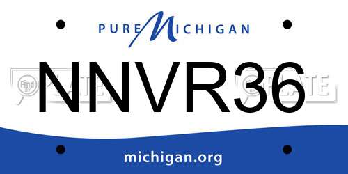 NNVR36 Michigan License Plate