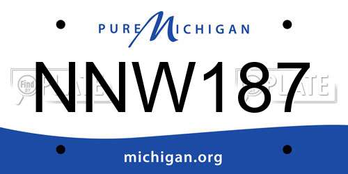 NNW187 Michigan License Plate