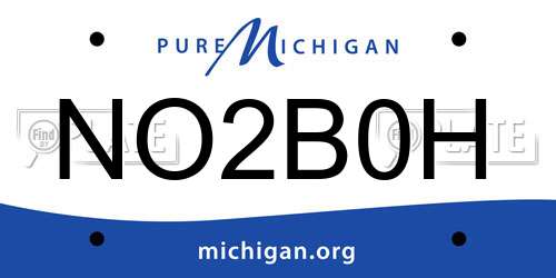 NO2B0H Michigan License Plate