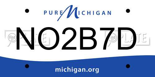 NO2B7D Michigan License Plate
