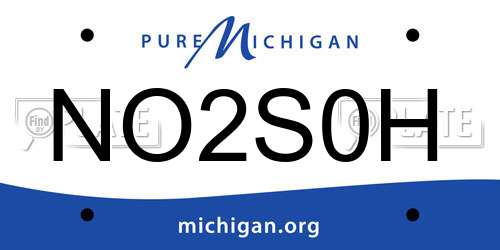 NO2S0H Michigan License Plate