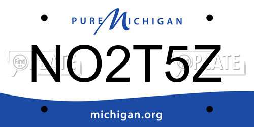 NO2T5Z Michigan License Plate