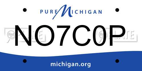 NO7C0P Michigan License Plate