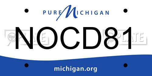 NOCD81 Michigan License Plate