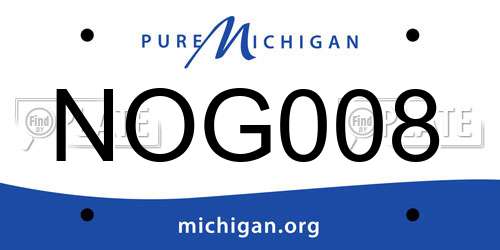 NOG008 Michigan License Plate