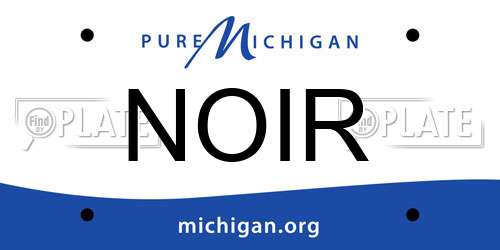 NOIR Michigan License Plate