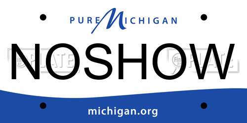 NOSHOW Michigan License Plate