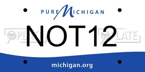 NOT12 Michigan License Plate