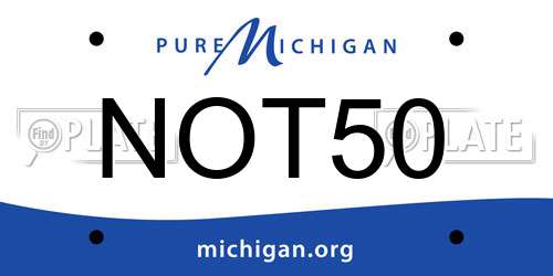 NOT50 Michigan License Plate
