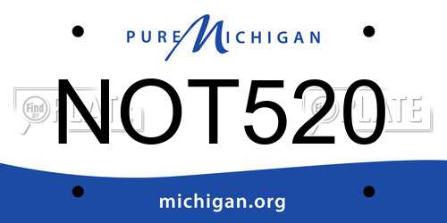 NOT520 Michigan License Plate