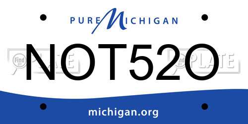 NOT52O Michigan License Plate