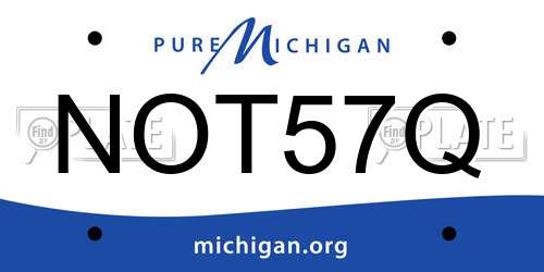 NOT57Q Michigan License Plate