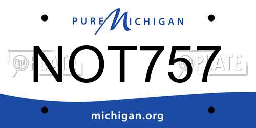 NOT757 Michigan License Plate