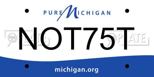 NOT75T Michigan License Plate