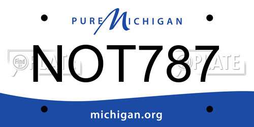 NOT787 Michigan License Plate