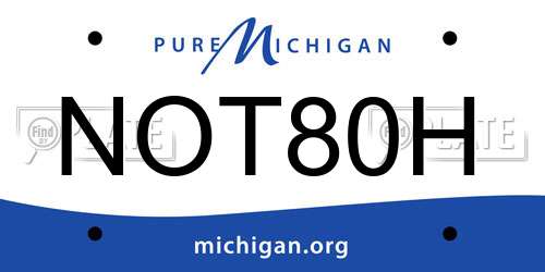 NOT80H Michigan License Plate