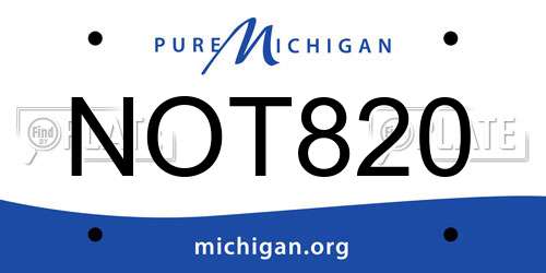 NOT820 Michigan License Plate