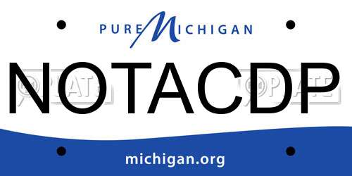 NOTACDP Michigan License Plate