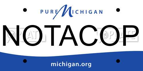 NOTACOP Michigan License Plate