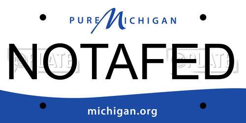 NOTAFED Michigan License Plate