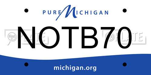NOTB70 Michigan License Plate