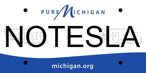 NOTESLA Michigan License Plate