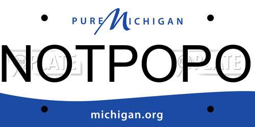 NOTPOPO Michigan License Plate