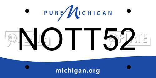 NOTT52 Michigan License Plate