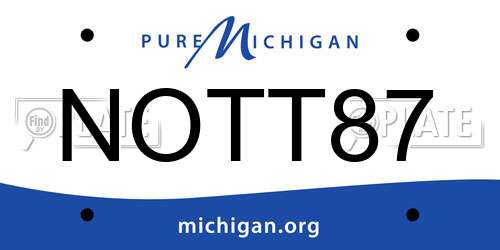 NOTT87 Michigan License Plate
