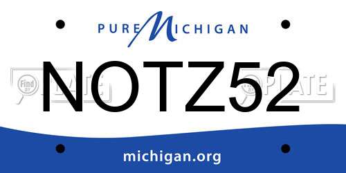 NOTZ52 Michigan License Plate