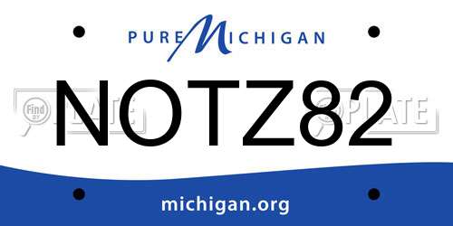 NOTZ82 Michigan License Plate