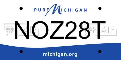 NOZ28T Michigan License Plate