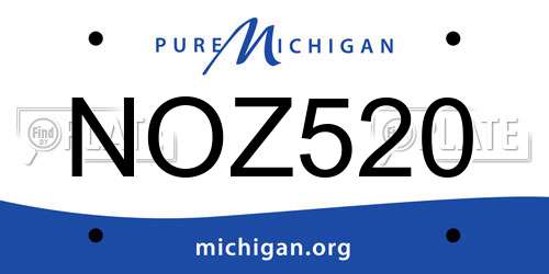 NOZ520 Michigan License Plate