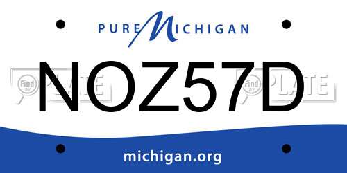 NOZ57D Michigan License Plate