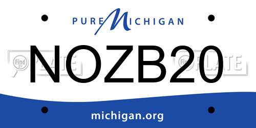 NOZB20 Michigan License Plate